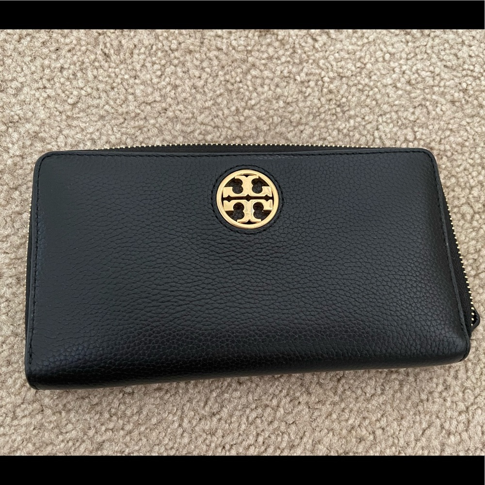 Black Tory Burch Wallet with gold metal